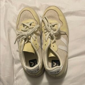 Veja Cream and White Casual Sneakers